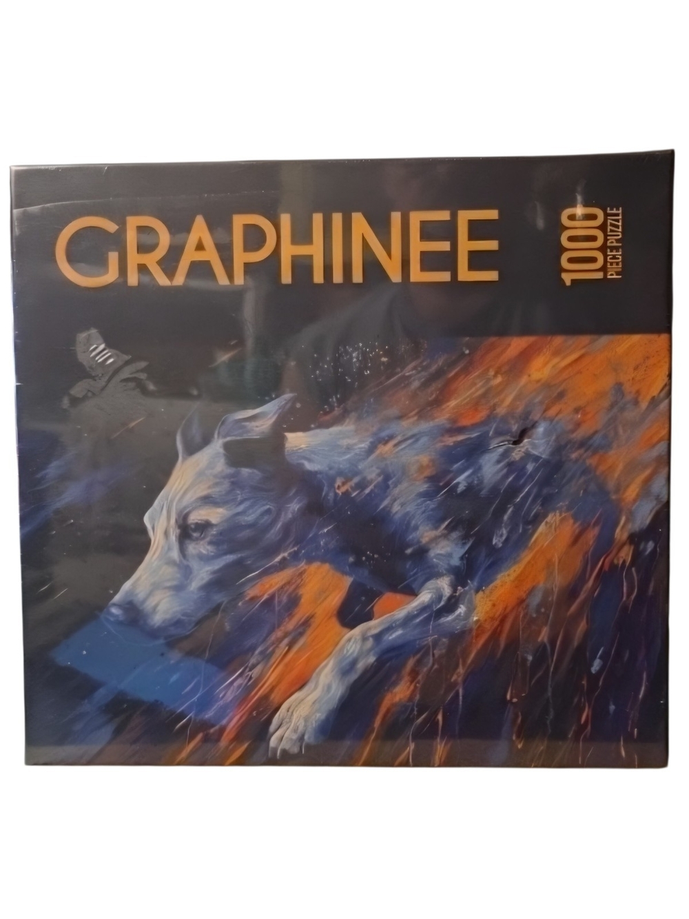 1000-Piece Blue & Orange Dog Art Jigsaw Puzzle ♡